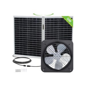 50W Foldable Solar Attic Fan Kit